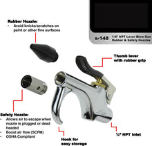 Load image into Gallery viewer, Milton (S-148) 1/4" NPT Lever Blow Gun - Rubber and Safety Tip Nozzles