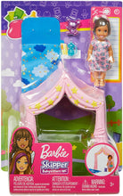 Load image into Gallery viewer, Barbie Skipper Babysitters Inc. Doll Playset Includes Small Toddler Doll, Pink Tent and Cloud-Print Sleeping Bag, Plus Bottle and Teddy Bear, Gift for 3 to 7 Year Olds