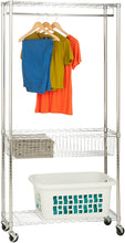 Load image into Gallery viewer, Honey-Can-Do SHF-04272 Rolling Laundry Station with Adjustable Baskets, 35.5 x 13.5 x 75.5, Chrome