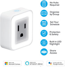Load image into Gallery viewer, Geeni Switch Glo Square Smart Nightlight + Smart Plug, White, No Hub Required, Works with Alexa, Google Assistant and Microsoft Cortana