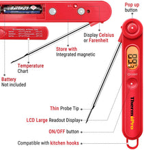 Load image into Gallery viewer, ThermoPro TP03 Digital Instant Read Meat Thermometer Kitchen Cooking Food Candy Thermometer with Backlight and Magnet for Oil Deep Fry BBQ Grill Smoker Thermometer