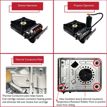 Load image into Gallery viewer, Gas ONE GS-3900P New Dual Fuel Propane or Butane Portable Stove with Brass Burner Head, Dual Spiral Flame 15,000 BTU Gas Stove with Convenient Carrying Case Most Powerful Heat Output Stove