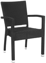 Load image into Gallery viewer, Safavieh Outdoor Living Collection Kelda Wicker Arm Chairs, Black, Set of 2
