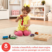 Load image into Gallery viewer, Melissa &amp; Doug Wooden Train Cars (8-Piece Train Set, Great Gift for Girls and Boys - Best for 3, 4, 5 Year Olds and Up)
