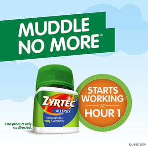 Zyrtec 24 Hour Allergy Dissolve Tablets with Cetirizine HCl Antihistamine, Citrus Flavored, 24 ct