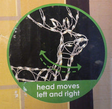 Load image into Gallery viewer, Animated 3-D Wire Standing Buck Reindeer, Lighted and Moving Christmas Yard Decoration, 48-inches Tall