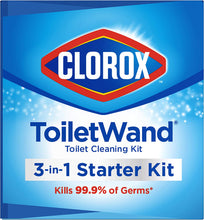 Load image into Gallery viewer, Clorox ToiletWand Disposable Toilet Cleaning System - ToiletWand, Storage Caddy and 6 Disinfecting ToiletWand Refill Heads (Packaging May Vary) (03191)