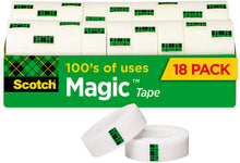 Load image into Gallery viewer, Scotch Magic Tape, 18 Rolls, Numerous Applications, Invisible, Engineered for Repairing, 3/4 x 1000 Inches, Boxed (810K18CP)