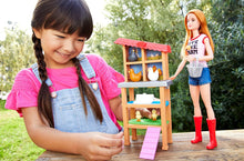 Load image into Gallery viewer, Barbie Chicken Farmer Doll, Red-Haired, and Playset with Henhouse and Accessories