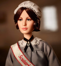 Load image into Gallery viewer, Barbie Inspiring Women Series Florence Nightingale Collectible Doll, Approx. 12-in, Wearing Nurse’s Uniform, Apron and Cap with Doll Stand and Certificate of Authenticity