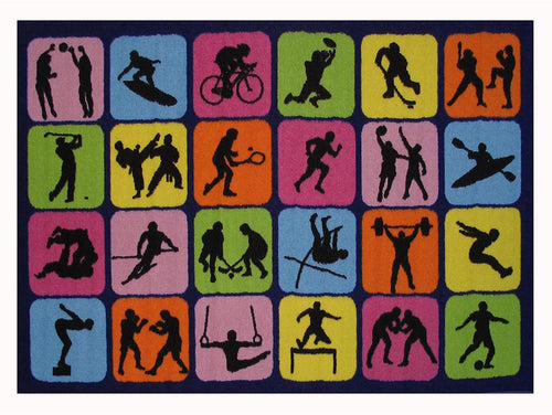 Fun Time-Sports Symbol FT-126 3958 39 Inch x 58 Inch Childrens Area Rug