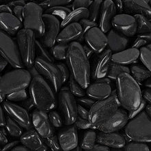 Load image into Gallery viewer, Margo Garden Products 0.5-1.5" 20lbs Rainforest Black Super Polished Pebbles, Small