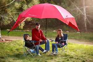Sport-Brella Super-Brella SPF 50+ Sun and Rain Canopy Umbrella for Beach and Sports Events (8-Foot, Blue)