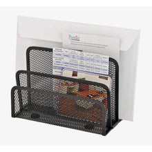 Load image into Gallery viewer, Sandusky Lee ZD025-4 Wire Mesh Letter Holder/Sorter, 7" Width x 3.25" Diameter x 5.25" Height, Black