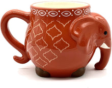 Load image into Gallery viewer, Elephant Coffee Mug Colorful Large Hand Painted &amp; Glazed Stoneware Coffee Tea Cup Mug 17.5oz