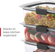 Load image into Gallery viewer, Rubbermaid 2108371 Leak-Proof Brilliance Food Storage 12-Piece Plastic Containers with Lids | Bento Box Style Sandwich and Salad Lunch Kit
