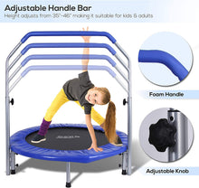 Load image into Gallery viewer, SereneLife Portable &amp; Foldable Trampoline - 40" in-Home Mini Rebounder with Adjustable Handrail, Fitness Body Exercise
