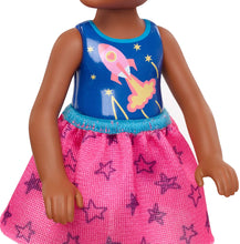 Load image into Gallery viewer, Barbie Club Chelsea Doll, 6-inch Brunette Doll with Space-Themed Graphic, GHV62