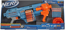 Load image into Gallery viewer, NERF Elite 2.0 Shockwave RD-15 Blaster, 30 Darts, 15-Dart Rotating Drum, Pump-Action, Built-in Customizing Capabilities