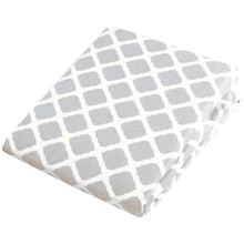 Load image into Gallery viewer, Kushies Pack N Play Playard Sheet, Soft 100% Breathable Cotton Flannel, Made in Canada, Grey Lattice