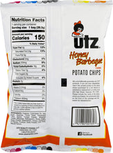 Load image into Gallery viewer, Utz Potato Chips, Honey Barbeque – 1 oz. Bags (60 Count) – Crispy Potato Chips Made from Fresh Potatoes, Crunchy Individual Snacks to Go, Cholesterol Free, Trans-Fat Free, Gluten Free Snacks
