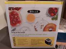 Load image into Gallery viewer, Bella - 2-Slice Extra-Wide/Self-Centering-Slot Toaster - Black With Stainless Steel Accents