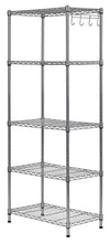 Load image into Gallery viewer, Muscle Rack WS241459-5S 5 Tier Wire Shelving with Hooks in Silver, 59" Height, 24" Width, 14" Length