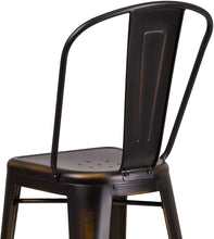 Load image into Gallery viewer, Flash Furniture Curved Metal Vertical Slat Bar Stool in Distressed Copper