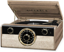 Load image into Gallery viewer, Victrola Wood Metropolitan Mid Century Modern Bluetooth Record Player with 3-Speed Turntable and Radio, VTA-240B-FNT