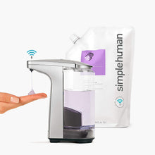 Load image into Gallery viewer, simplehuman 8 oz. Touch-Free Sensor Liquid Soap Pump Dispenser with Soap Sample, White