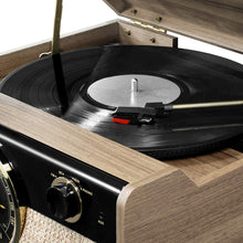 Load image into Gallery viewer, Victrola Wood Metropolitan Mid Century Modern Bluetooth Record Player with 3-Speed Turntable and Radio, VTA-240B-FNT