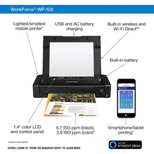Load image into Gallery viewer, Epson Workforce WF-100 Wireless Mobile Printer, Amazon Dash Replenishment Enabled