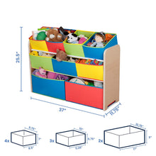 Load image into Gallery viewer, Delta Children Deluxe 9-Bin Toy Storage Organizer, Natural/Primary