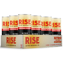 Load image into Gallery viewer, RISE Brewing Co. | Oat Milk Nitro Cold Brew Latte | No Sugar Added, Vegan | Organic &amp; Non-GMO | Low Acidity | 7 fl. oz. Cans