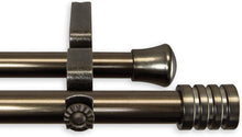 Load image into Gallery viewer, Lee Double Curtain Rod 28-48 inch - Antique Brass