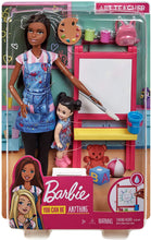 Load image into Gallery viewer, Barbie Art Teacher Playset with Brunette Doll, Easel and Accessories