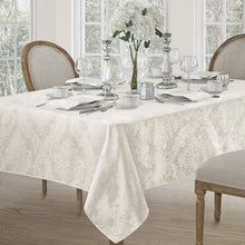 Load image into Gallery viewer, Newbridge Barcelona Luxury Damask Fabric Tablecloth, 100% Polyester, No Iron, Soil Resistant Holiday Tablecloths and Napkins
