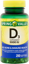 Load image into Gallery viewer, Spring Valley - Vitamin D-3 5000 IU