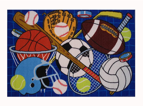 39x58 Area Rug- Let's Play-Blue