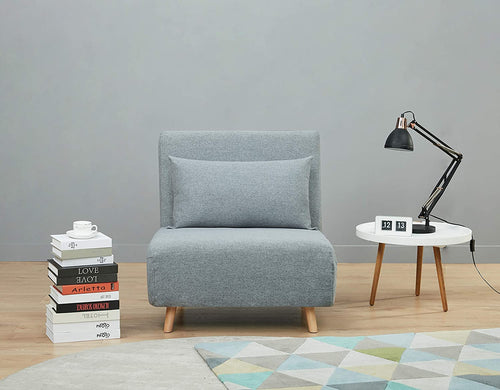 A&D Home Tustin Fabric Twin Sleeper Convertible Chair Futon Sofa Bed With Pillow Included