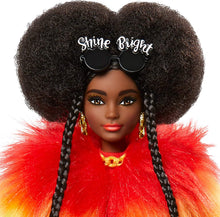Load image into Gallery viewer, Barbie Extra Doll #1 in Furry Rainbow Coat with Pet Poodle, Brunette Afro-Puffs with Braids, Including ‘Shine Bright’ Sunglasses, Multiple Flexible Joints