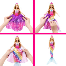 Load image into Gallery viewer, Barbie Dreamtopia 2-in-1 Princess to Mermaid Fashion Transformation Doll (Blonde, 11.5-in) with 3 Looks and Accessories, for 3 to 7 Year Olds