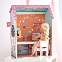 Load image into Gallery viewer, Olivia's Little World - Olivia's Classic 18 inch Doll Convertible Wooden Play House , fits American Girls Dolls, Ice Cream Shop, Dorm, Cup Cake Ship, Dancing Studio, 4-in-1 Scenes with Accessories