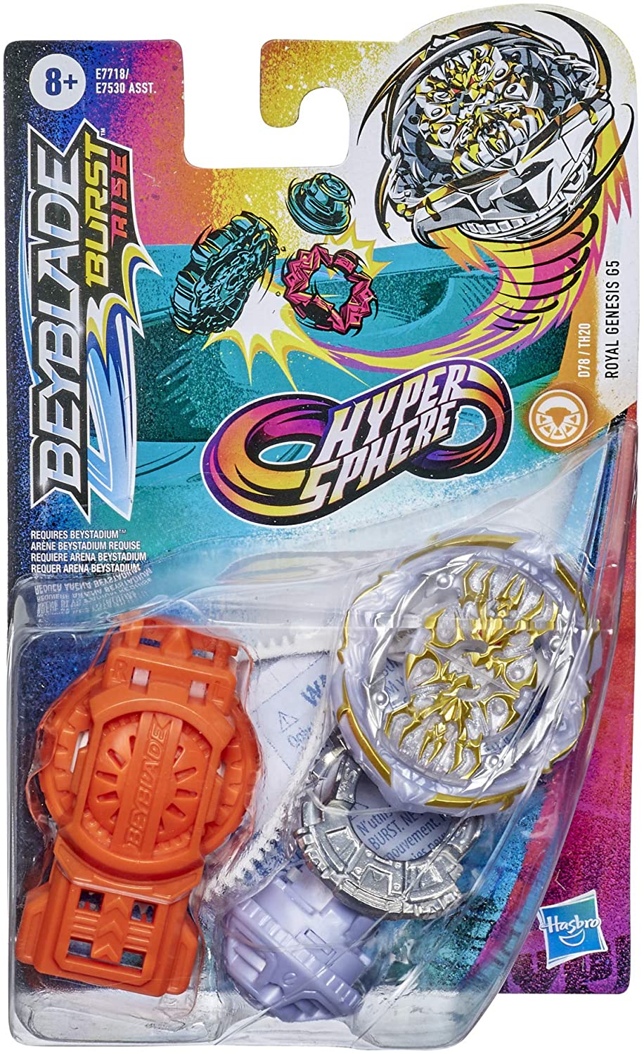 BEYBLADE Burst Rise Hypersphere Royal Genesis G5 Starter Pack -- Stamina Type Battling Top Toy and Right/Left-Spin Launcher, Ages 8 and Up