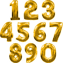 Load image into Gallery viewer, 34&quot; Foil Gold Number 0 Balloon