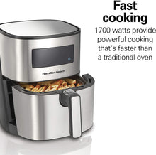 Load image into Gallery viewer, Hamilton Beach 5.3 Quart Digital Air Fryer Oven with 8 Presets, Easy to Clean Nonstick Basket, Black (35075)
