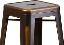Load image into Gallery viewer, Flash Furniture Stackable Industrial Metal Backless Bar Stool in Distressed Copper