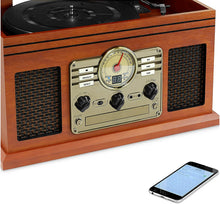 Load image into Gallery viewer, Victrola 6-in-1 Nostalgic Bluetooth Record Player with 3-Speed Turntable