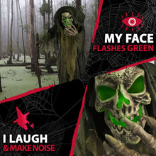 Load image into Gallery viewer, Haunted Hill Farm HHSKEL-2FLS Life-Size Animated Talking Skeleton Prop w/Moving Mouth, Battery-Operated Indoor/Outdoor Halloween Decoration, Color 1