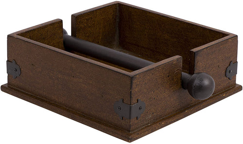 Creative Co-op Square Wood Holder With Metal Bar